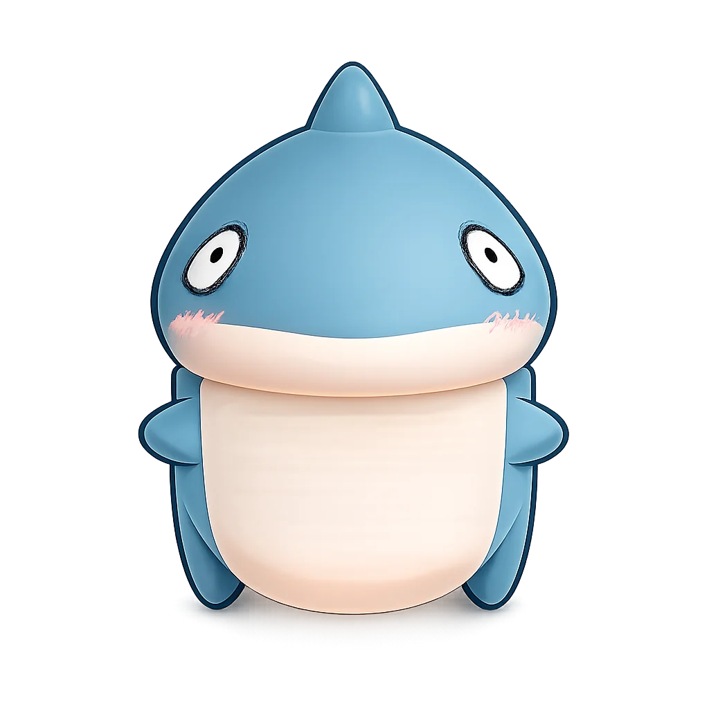Your proCEOss shark — a friendly blue 3D shark that grows when you focus